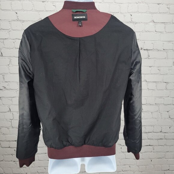 Bonobos Burgundy Lightweight Zip Lined Inner Pockets Bomber Jacket Small S - Picture 6 of 14